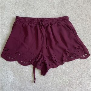 Maroon Brandy Melville Flowy Shorts